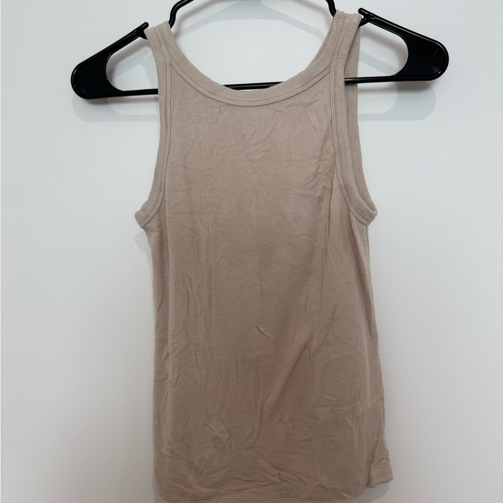 Zenana Taupe Ribbed Tank Top